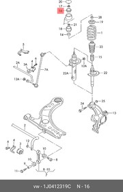 Фото 1/4 1J0412319C, Подшипник опор подвески