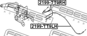 Фото 1/6 Трос ручного тормоза FORD TRANSIT TT9 2006-2014 [EU] левый \ 2199-TT9LH FEBEST