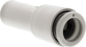 Фото 1/3 KQ2R08-10A, KQ2 Series Straight Tube-to-Tube Adaptor, Push In 8 mm to Push In 10 mm, Tube-to-Tube Connection Style