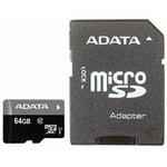Флеш карта microSDXC 64GB A-Data AUSDX64GUICL10-RA1 + adapter