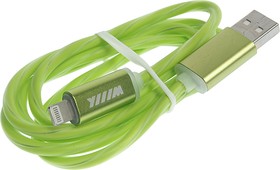 CBL710-U8-10G, Кабель переходник светящийся WIIIX USB-8pin 1 м зеленый