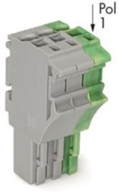 1-wire female connector, spring-clamp connection, 0.25-4.0 mm², 3 pole, 24 A, 6 kV, green/yellow/gray, 2022-103/000-036