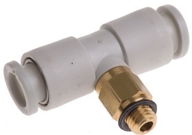 Фото 1/2 KQ2T06-M5A, KQ2 Series Tee Threaded Adaptor, Push In 6 mm to Push In 6 mm, Threaded-to-Tube Connection Style