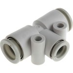 KQ2T10-08A, KQ2 Series Tee Tube-to-Tube Adaptor Push In 8 mm ...
