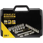 FMMT82685-1, 26-Piece Metric 1/2 in Standard Socket Set with Ratchet, 6 point