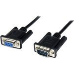 SCNM9FM2MBK, Female 9 Pin D-sub to Male 9 Pin D-sub Serial Cable, 2m PVC