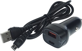 ES-CC2M black, Устройство зарядное в прикуриватель 1USB 12V кабель micro USB EARLDOM