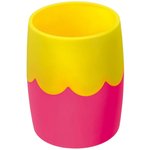 Подставка-стакан пластик, круглый, двухцветный розово-желтый СН502