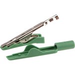 930318104, Crocodile Clip, Brass, Bronze Contact, 8A, Green