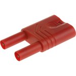 932200101, Red Male Banana Plug, 4 mm Connector, 32A, 1000V ac/dc, Nickel Plating