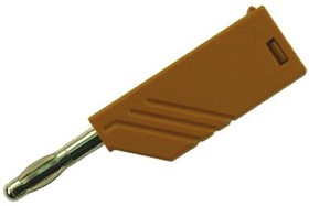 Фото 1/2 934100105, Brown Male Banana Plug, 4 mm Connector, Screw Termination, 24A, 30 V ac, 60V dc, Nickel