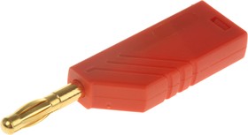 Фото 1/3 934100701, Red Male Banana Plug, 4 mm Connector, Screw Termination, 24A, 30 V ac, 60V dc, Gold