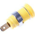 972355103, Yellow Female Banana Socket, 4 mm Connector, Tab Termination, 25A ...