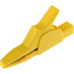 972405103, Crocodile Clip 4 mm Connection, Brass Contact, 32A, Yellow
