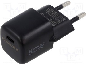 59715, Power supply: switched-mode; plug; 5VDC,; 30W; Plug: EU; Out: USB C