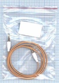 Аудио кабель Jack 3.5 - Jack 3.5, 1м (плоский кабель) оранжевый