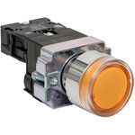 xb2-bw51-24, BA51 button with 24 V socket yellow NO PROxima