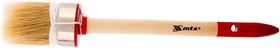 Фото 1/4 82047, Кисть круглая Профи №10 (40 мм), натуральная щетина, деревянная ручка