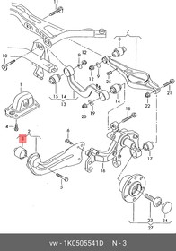Фото 1/6 1K0505541D Сайлентблок заднего рычага