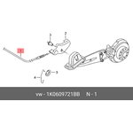 1K0609721BB, Трос стояночного тормоза AUDI: A3 05- / VW ...