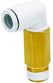 KQ2W10-G04A, KQ2 Series Elbow Threaded Adaptor, G 1/2 Male to Push In 10 mm, Threaded-to-Tube Connection Style