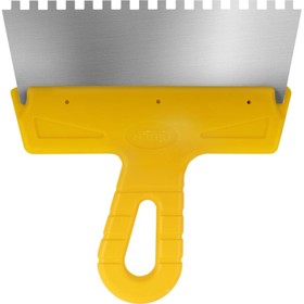 Шпатель фасадный МАСТЕР 200мм нержавеющий зубчатый 6 мм желтая ручка 35183 тов-176010