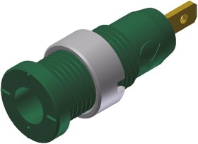 Фото 1/2 975455704, Green Female Banana Socket, 2mm Connector, Tab Termination, 10A, 1000V ac/dc, Gold Plating