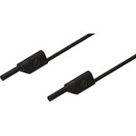975695700, 2 mm Connector Test Lead, 10A, 1000V ac/dc, Black, 500mm Lead Length