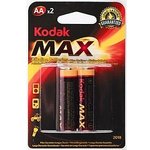 Kodak LR6-2Bl Max Super Alkaline [KAA-2] (40/200/13200) (2 шт. в уп-ке)