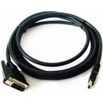 Кабель HDMI-DVI Gembird, 3.0м, 19M/19M, single link, черный, позол.разъемы ...