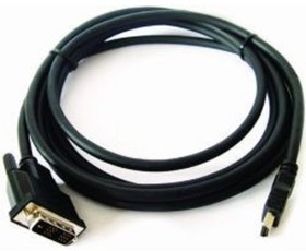 Фото 1/3 Кабель HDMI-DVI Gembird, 3.0м, 19M/19M, single link, черный, позол.разъемы, экран [CC-HDMI-DVI-10]