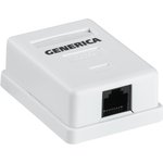 CS2-1C5EU-12-G, Розетка инф. настенная RJ45 кат. 5Е UTP 1 порт GENERICA