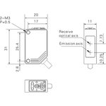 PTE-D30N, Фотоэлектрический датчик диффузный, Sn=30 см, NPN NO/NC ...