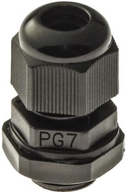 PG 7 (IP 54) Черный, Кабельный ввод PG 7 (IP 54) чёрный, полиамид