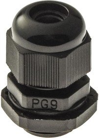 Фото 1/2 PG 9 (IP 54) Черный, Кабельный ввод PG 9 (IP 54) чёрный, полиамид