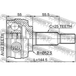 2410-FLUE, Шрус наружный 22x52.5x25