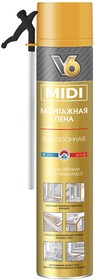 Пена бытовая V6 MIDI всесезонная 510 гр 01-01-51 (586413)