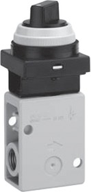 VM230-02-34RA, Twist Selector (2 Position) Pneumatic Relay Pneumatic Manual Control Valve VM200 Series, R 1/4, 1/4, III B