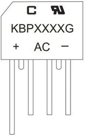 KBPC3510W-G, 400A 1.1V@17.5A 10uA@1kV 35A 1kV -55°C~+150°C@(Tj) KBPC-W Выпрямительный мост