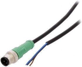 Фото 1/2 SAC-3P-M12MS/10,0-PVC, Соединительный кабель, M12, PIN: 3, прямой, 10м, вилка, 250ВAC, 4А
