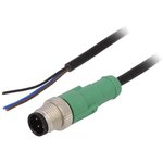 SAC-3P-M12MS/3,0-PVC, Соединительный кабель, M12, PIN: 3, прямой, 3м, вилка, 250ВAC, 4А