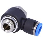 QSLV-G1/4-8, QS Series Elbow Threaded Adaptor, G 1/4 Male to Push In 8 mm ...