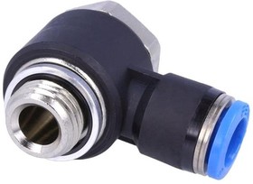 Фото 1/3 QSLV-G1/4-8, QS Series Elbow Threaded Adaptor, G 1/4 Male to Push In 8 mm, Threaded-to-Tube Connection Style, 186141