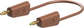 Measuring lead with (4 mm lamella plug, straight) to (4 mm lamella plug, straight), 1.5 m, brown, PVC, 2.5 mm²