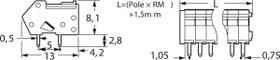 PCB terminal, 12 pole, pitch 2.5 mm, AWG 28-20, 6 A, cage clamp, gray, 218-112