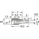 1 mm socket, solder connection, mounting Ø 2.7 mm, green, 23.1010-25