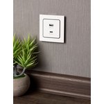 EKF PROxima Stockholm White Socket with 2 USB type A+C