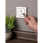 EKF PROxima Stockholm White Socket with 2 USB type A+C