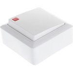 (Schneider Electric) HIT O/U 1-key SWITCH with backlight 6A, 250V, WHITE. VA16-137-B