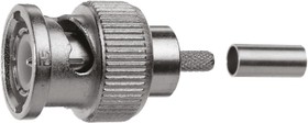 J01002A1350, Plug Cable Mount BNC Connector, 75Ω, Crimp Termination, Straight Body